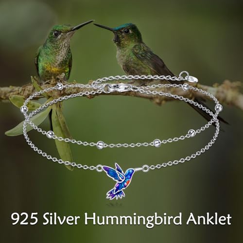 Image of TIGER RIDER Dragonfly Anklet Sterling Silver Dragonfly Gifts Jewelry for Women with Crystal Birthday Anniversary