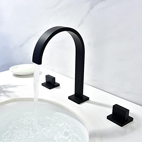 Robinet salle de bain 3 trous noir et chrome chic