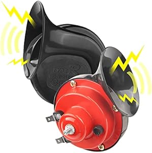 Super Loud Car Horn 2PCS, 12V Waterproof High Bass Car Horn Electric Snail Speaker - Horn Kit Replacement for Cars,Motorcycles,Truck,Bike,Boat