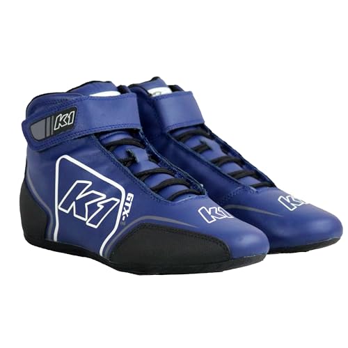 GTX-1 Adult Navy Blue Soft Leather Nomex® Racing Shoes - SFI 3.3/5 Size 10