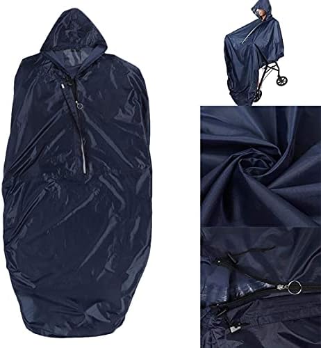 Wheelchair Raincoat Ultralight Hooded Raincoat Large Size Waterproof Wheelchair Cover Raincoat Blue