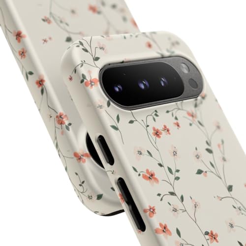 Coque rigide Pixel 9 Pro mate motif floral design premium