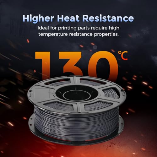 Image of FLASHFORGE Carbon Fiber PETG Filament 1.75mm, Carbon Fiber PETG 3D Printer Filament, 1KG Spool Dimensional Accuracy + /- 0.02mm, Lightweight & Heat-Resistant & Moisture Free (Volcanic Rock Gray)