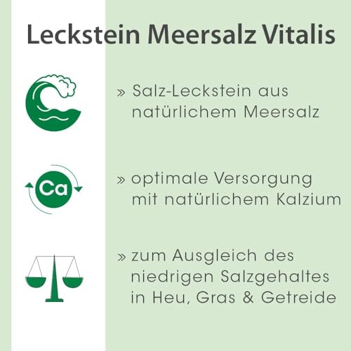 cdVet Leckstein Meersalz Vitalis 5 kg - Natürliche Salzzufuhr für Tiere, Reich an Elektrolyten und Mineralien