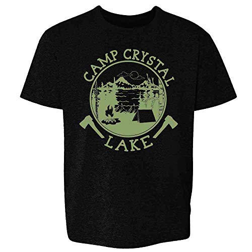 Pop Threads Camp Crystal Lake Counselor Shirt Vintage Costume Youth Kids Girl Boy T-Shirt Black M