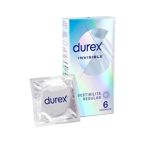 Durex Invisible Preservativi Ultra Sottili ad Alta Sensibilità, 6 Profilattici