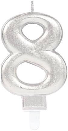 Amscan 9901786 - Pink Celebration Metallic Finish Number 4 Candle - 7.5cm