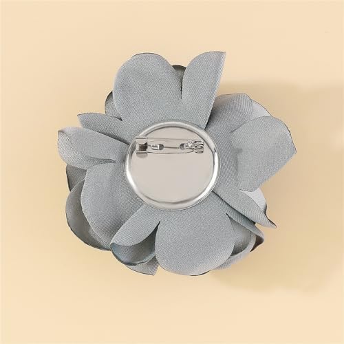 Image of Handmade Satin Fabric Rose Flower Extra Large Big Brooches Lapel Pins for Women Elegant Vintage Big Camellia Flower Brooch Pin for Women Girls Wedding Part Dance Dress Suit Clothes Accessories Jewelry Gifts