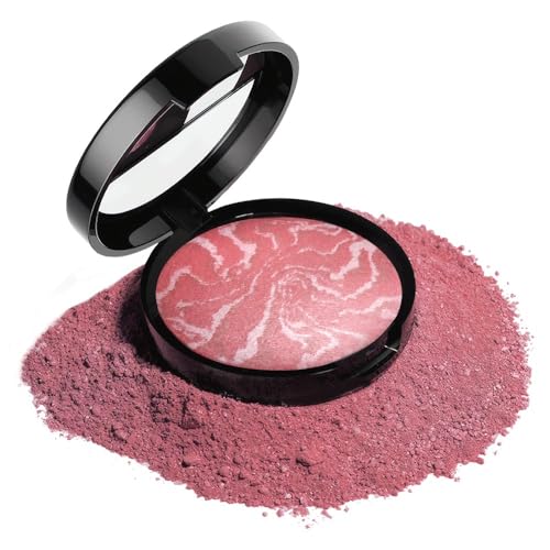 Image of SUAKE Brighten Baked Blush Contour Palette, 2-in-1 Blush & Highlighter Hybrid - Pressed Powder-Butter Cream, Marbleized, Intensely Pigmented Natural Finish, Buildable Color (Blush-A01)