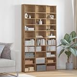 Holekex CD Regal Artisan-Eiche aus Holzwerkstoff, 101 x 23 x 177,5 cm, 30 Regale, 60 kg Belastbarkeit, Wandmontage, Aufbewahrung für Wohnzimmer und Büro