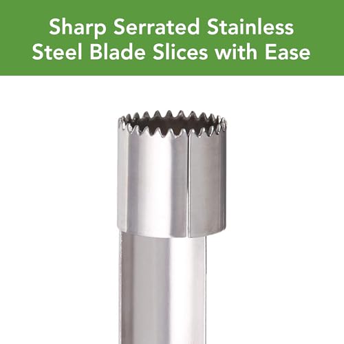 Tovolo Apple Corer Fruit Coring and Seed Removal Tool for Cooking Baking Meal Prep, Handheld Apple Seed Remover and Pear Corer Tools With Sharp Serrated Coring Blade Separates Fruits & Veggies Seed by Tovolo - Used condition - Image 4