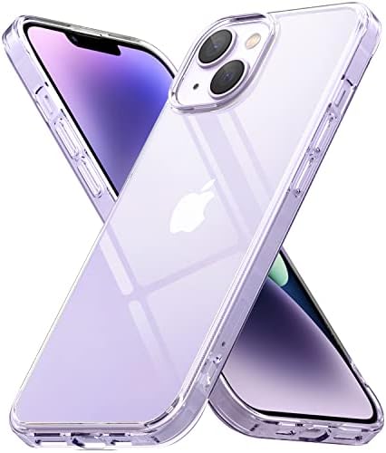 Ringke Fusion Compatible with iPhone 14 Case, Anti-Scratch Minimal Yellowing Clear Hard Back Shockproof Bumper Cover for iPhone 6.1-Inch (2022) - Transparent