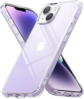 Ringke Fusion Compatible with iPhone 14 Case, Anti-Scratch Minimal Yellowing Clear Hard Back Shockproof Bumper Cover for iPhone 6.1-Inch (2022) - Transparent