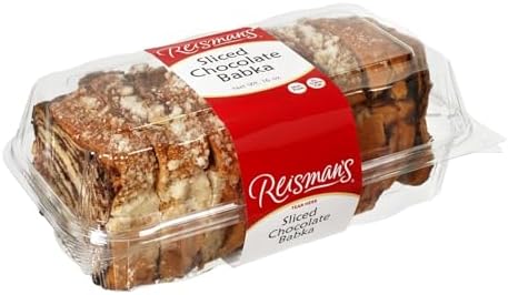 Reisman's Bakery Chocolate Babka Cake, Fresh Dessert, Nut-Free and Dairy-Free Chocolate Cake, OU Kosher-Certified Babka Bread, 1 lb, Pack of 1