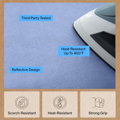 Image of Gorilla Grip Premium Ironing Pad, Magnetic Laundry Pad, 28 x 24 Inch, Heat and Scorch Resistant, Iron Board Mat for Table Top, Washer, Dryer, Durable Pads Great for Travel, Blue
