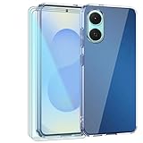 TIANDIMY Silicone Case + 3 Pack Screen Protector for Sony Xperia 10 VI,Transparent Shockproof TPU Case,Bumper Phone Case,DustProof,Antiskid Anti-Scratch Phone Cover -M3