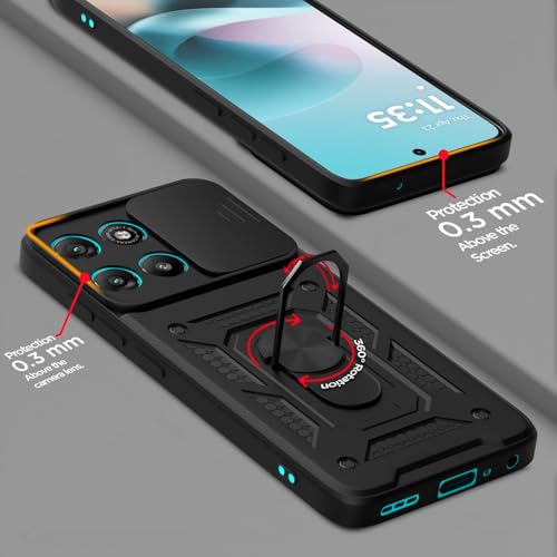 Image of Luxe Back Cover for Motorola G Max 5G / Motorola G57 Power 5G / Motorola G67 Power 5G | D10 Tough Armor Case | Sliding Camera Shield | 360 Protection | Kickstand Ring Holder | Military-Grade