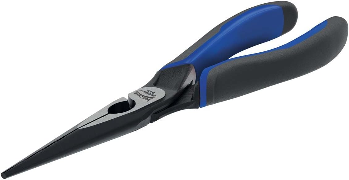Williams JHW2430G-5.5 Long Nose Pliers with Bi-Molded Grips and On/Off Return Spring, 5-1/2 Inch Overall Length and 1-1/2-Inch Jaw Length