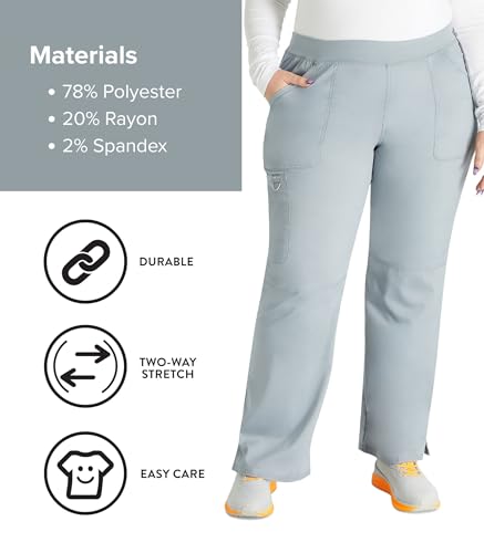 Image of Cherokee Women Scrub Pant with Straight Leg Pull-on Pant Medical Bottom with 4 Pocket & 2-Way Stretch Fabric - WW110