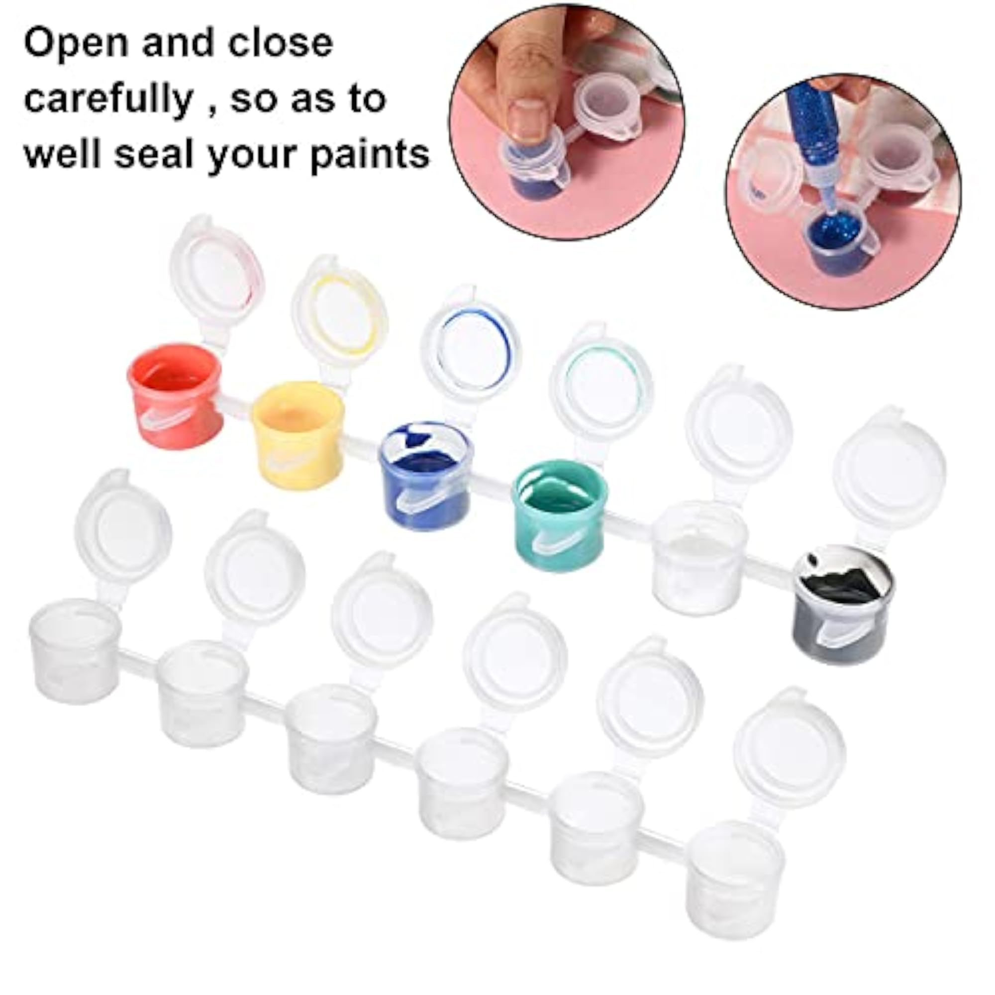Mini Empty Paint Pot Pod Strips for Arts and Crafts