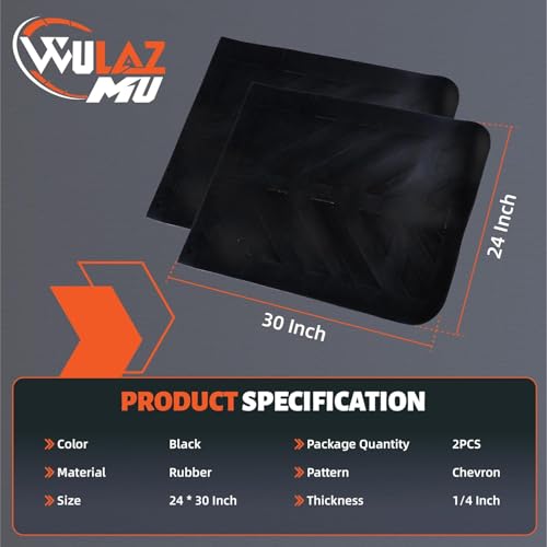Image of 24x30 Inch Rubber Mud Flaps for Semi Trucks, 2 Pcs Universal Heavy Duty Truck and Trailer Mudflap Set, Black