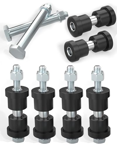 Spring Bushing Kit with Screw&Nut for EZGO TXT/Medalist(1994-up) & Club Car DS(1981-up), OEM 70289-G02/70291-G01/1012303/1015583, Golf Cart Rear Leaf Springs Shackles Bushing Sleeve