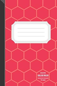 College Ruled Notebook : 110 Pages, 6 X 9 Inches, Honeycomb Pattern Hot Pink Soft Matte Cover