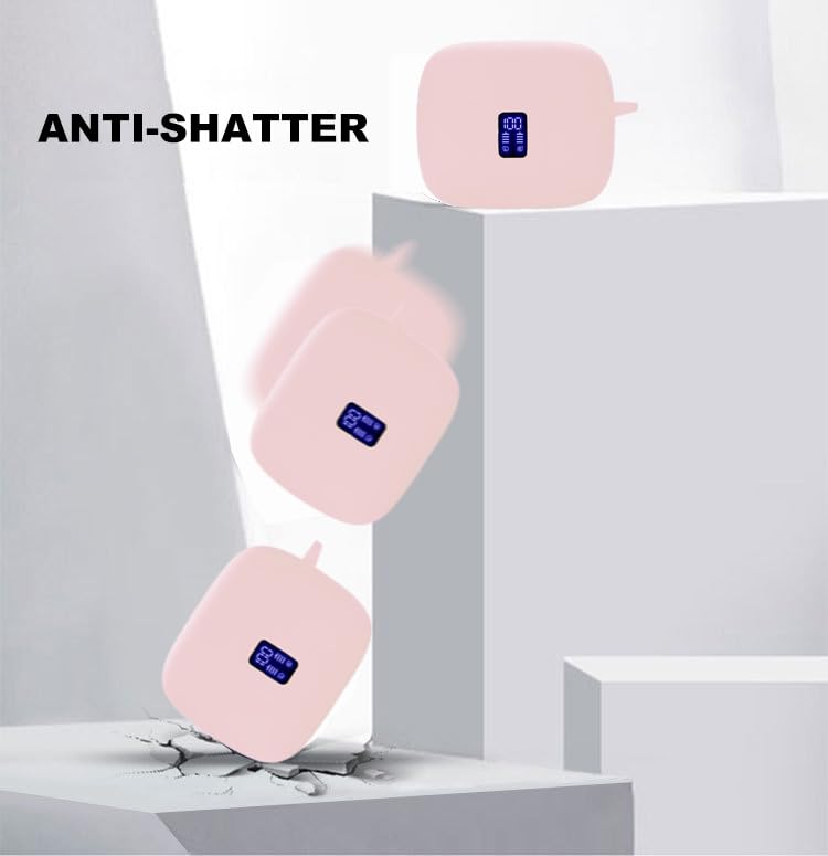 Silikon-Schutzhülle Für TAGRY X08 Wireless Earbuds – Mit Fenster Für LED-Display & Schlüsselanhänger | Pink