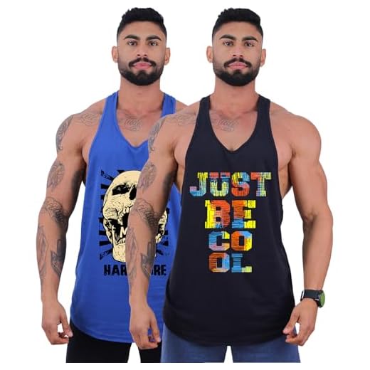 Kit 2 Regatas Longline Super Cavada Masculina MXD Conceito Estampada Casuais Academia Treino Musculação (GG, Opção 04)