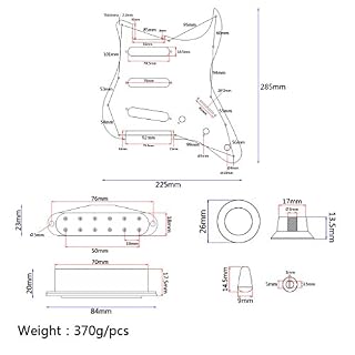 Alnicov Pickguard précâblé à 3 couches pour guitare électrique Strat Blanc - Les Beatles, Paul McCartney, John Lennon, RIngo Starr, George Harrison Alnicov Pickguard précâblé à 3 couches pour guitare électrique Strat Blanc – Image 6