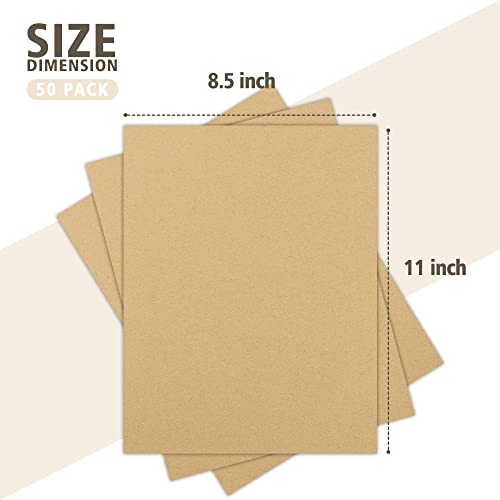Image of Golden State Art 50 Pack 8.5x11 Corrugated Cardboard Sheet 1 /8 inch Flat Insert | Flat Layer Pads, Corrugated Card Board Inserts for Shipping, Packing, Mailing or DIY Art Crafts, Box Dividers (Brown)