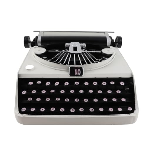 Fockety Modelo de Máquina de Escribir Vintage, Decoración Retro de Hierro, Juego de Construcción de Máquina de Escribir Antigua, Accesorios Manuales Portátiles para el Hogar