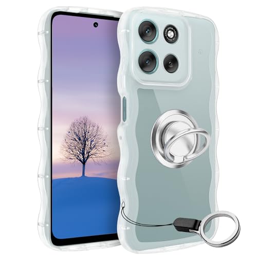 Motorola moto g66j 5G/g66y 5G �P�[�X �N���A �E�F�[�u �����O�t�� TPU�g��̃o���p�[ ���� �X�}�z�P�[�X ���킢�� ���˂��� ���g���[�� g66j �E�F�[�u �f�U�C�� ���� �؍� �����p ���^ �l�C ������� �ϏՌ� �X