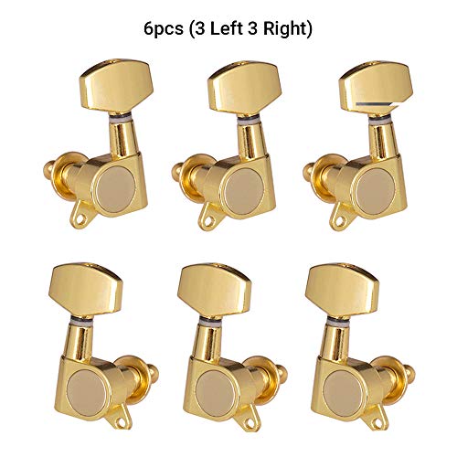 mewmewcat 6 pcs Pegs de corda de guitarra lacrados afinadores de travamento 3L3R Pegs de afinação af