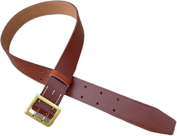 Reproductions WWII GERMAN VINTAGE OFFICER DOUBLE CLAW BROWN LEATHER BELT LENGTH 50INCH Waist hole size: 36-46