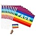Produktbild Mini Flagge Peace,10 Stück Peace Flagge Klein (14,5x20CM/5,7x7,87 In),Friedensflagge Fahne Gartenflagge Regenbogen Flagge mit PACE Flagge Peace Fahne