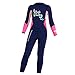 Dark Lightning Kids Wetsuit Full Thermal Suit, Grils Neoprene One Piece Fishing Suits, 2mm Long Sleeve Swimsuit for Children Scuba Diving, Surfing, Paddling, Swimming, Blue, M Size
