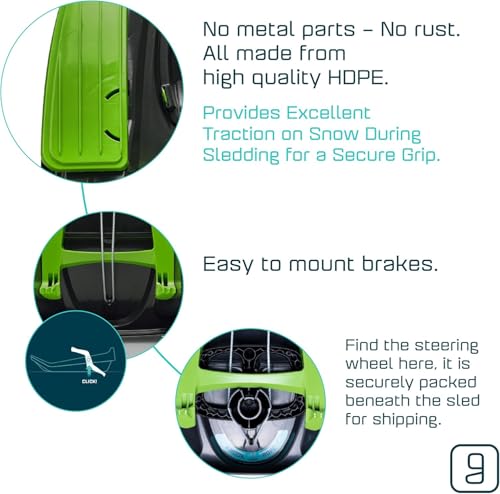 image for Gizmo Riders Stratos - 1-Person Racing Style Bobsled with Steering Whe