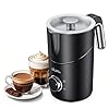 COLDFILL Montalatte Elettrico - Cappuccinatore Elettrico 8 in 1, 400 ml Schiumalatte Elettrico per Cappuccino/Latte Macchiato, Latte Vegetale, Lavabile in Lavastoviglie, Nero