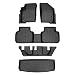 MAXLINER Floor Mats 3 Rows and Cargo Liner Behind 3rd Row Set Black for 2012-2018 Dodge Journey with 1st Row Dual Floor Hooks