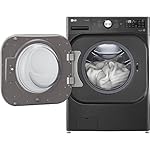 5.2 cu. Ft Stackable Smart Front Load Washer in Black Steel with Steam & Turbowash Technology - Image 2