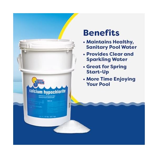 In the swim chlorine and shock bundle for sanitizing swimming poolsincludes 50 pound bucket of 3 inch stabilized chlorine tablets and 25 pound bucket of 68 cal hypo pool shock  urban country home decor