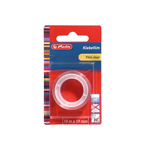 herlitz Klebeband transparent, Klebefilm 10 m x 19 mm, 1 Rolle, extra stark, reißfest