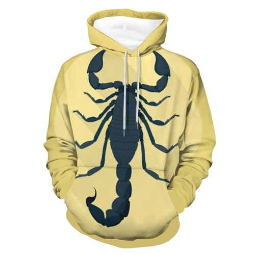 Hoodie Scorpion UMENG avec manches longues et capuche ajustable pull unisexe noir S