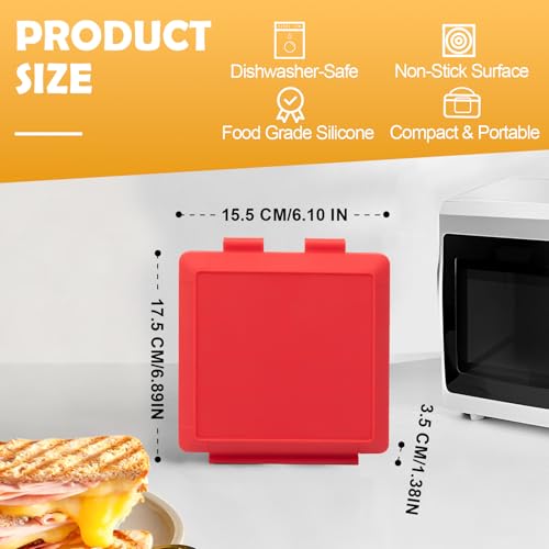 Microwave Sandwich Maker, Microwave Toaster with Adjustable Silicone Strap, Removable Non-Stick Microwave Grilled Cheese Maker, Microwave Grill Crispy, Melted in Minutes for Travel, Office, Dorm, Home - Thumbnail 6