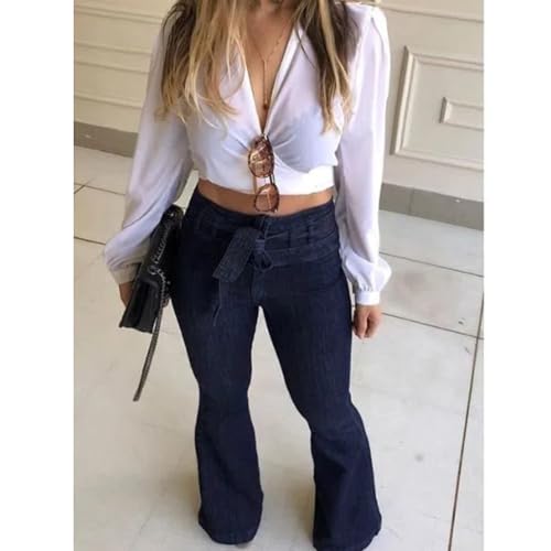 Cocoinsity Womens Denim Pants High Waist Boot Cut Trousers Skinny Bell Bottom Mom Jeans4