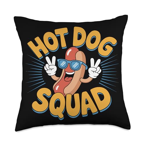 Hot Dog Squad Backyard Grill Cookout Lovers Barbecue Party Throw Pillow