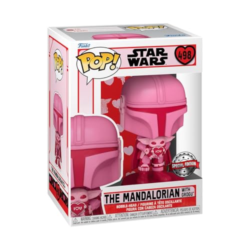Funko Pop! Star Wars: Valentines - Boba Fett - Mando with Grogu (The Child, Baby Yoda) - The Mandalorian - Figura de Vinilo Coleccionable - Idea de Regalo- Mercancia Oficial - TV Fans