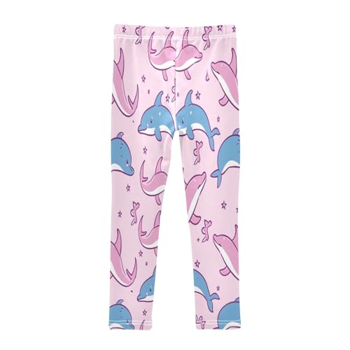 Bolaz Toddler Girls Leggings Printed Yoga Pants Leggings Pink Blue Whale for Kids2