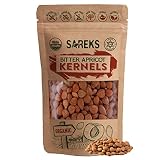 Sareks Bitter Apricot Seeds Organic Raw - Resealable Bag (10oz) %100 USDA Organic Certified, Non-GMO